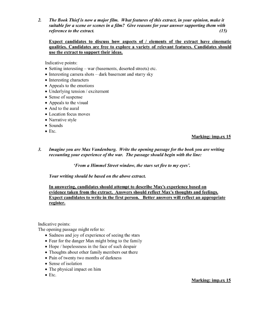 Marking Scheme Part 4
