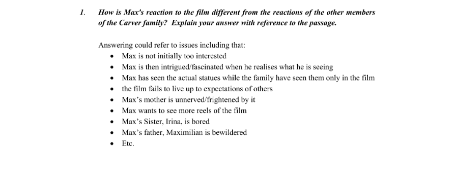Marking Scheme Part 1