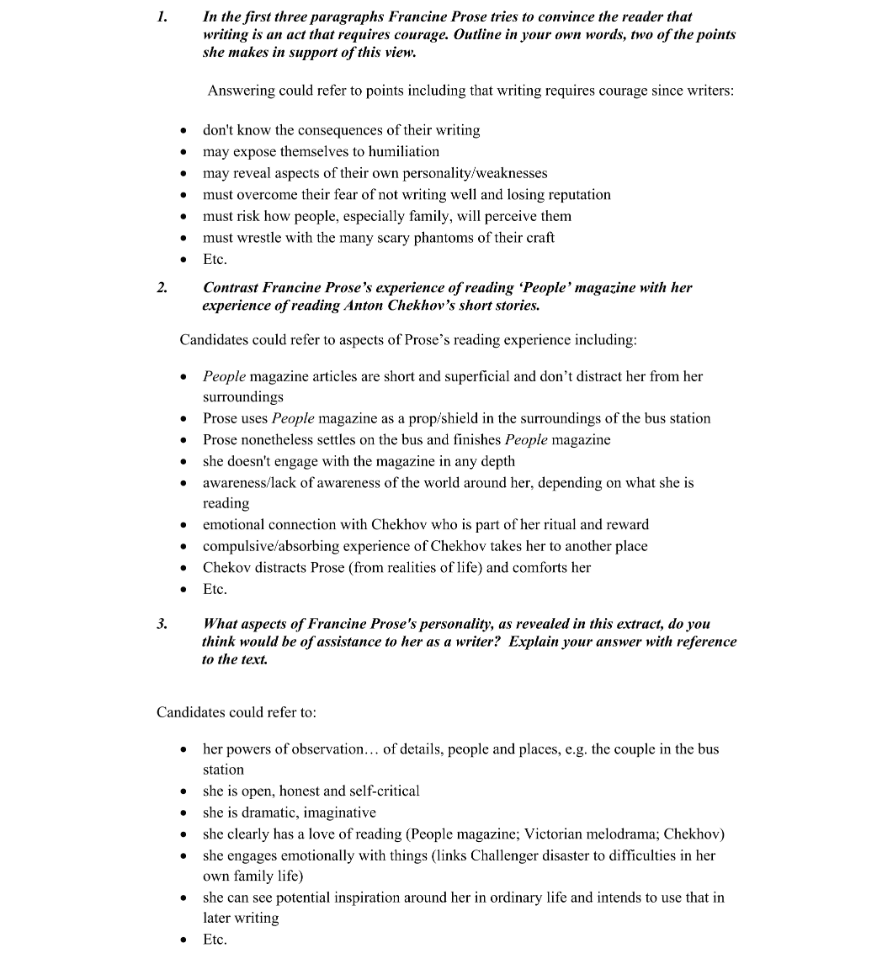 Marking Scheme Part 1