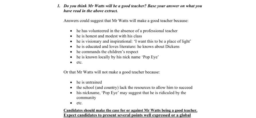 Marking Scheme Part 1