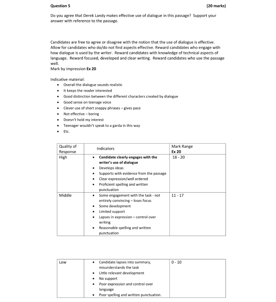 Marking Scheme Part 1