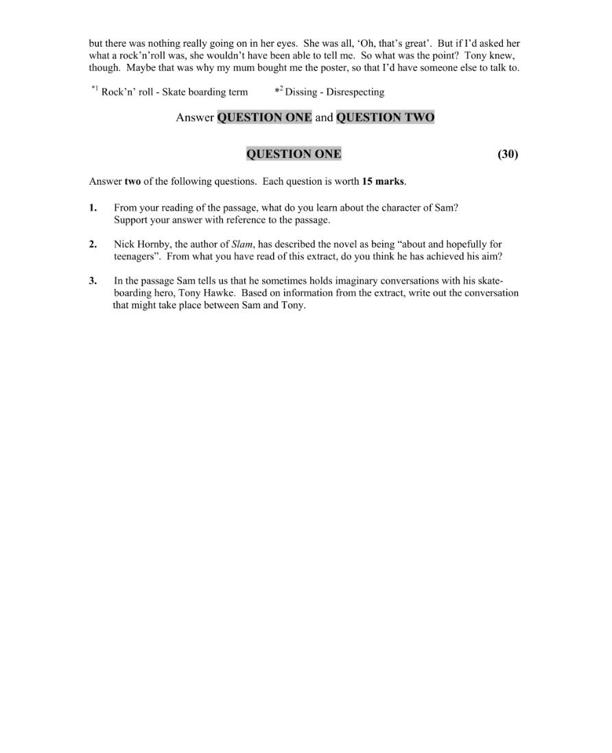 Marking Scheme Part 3