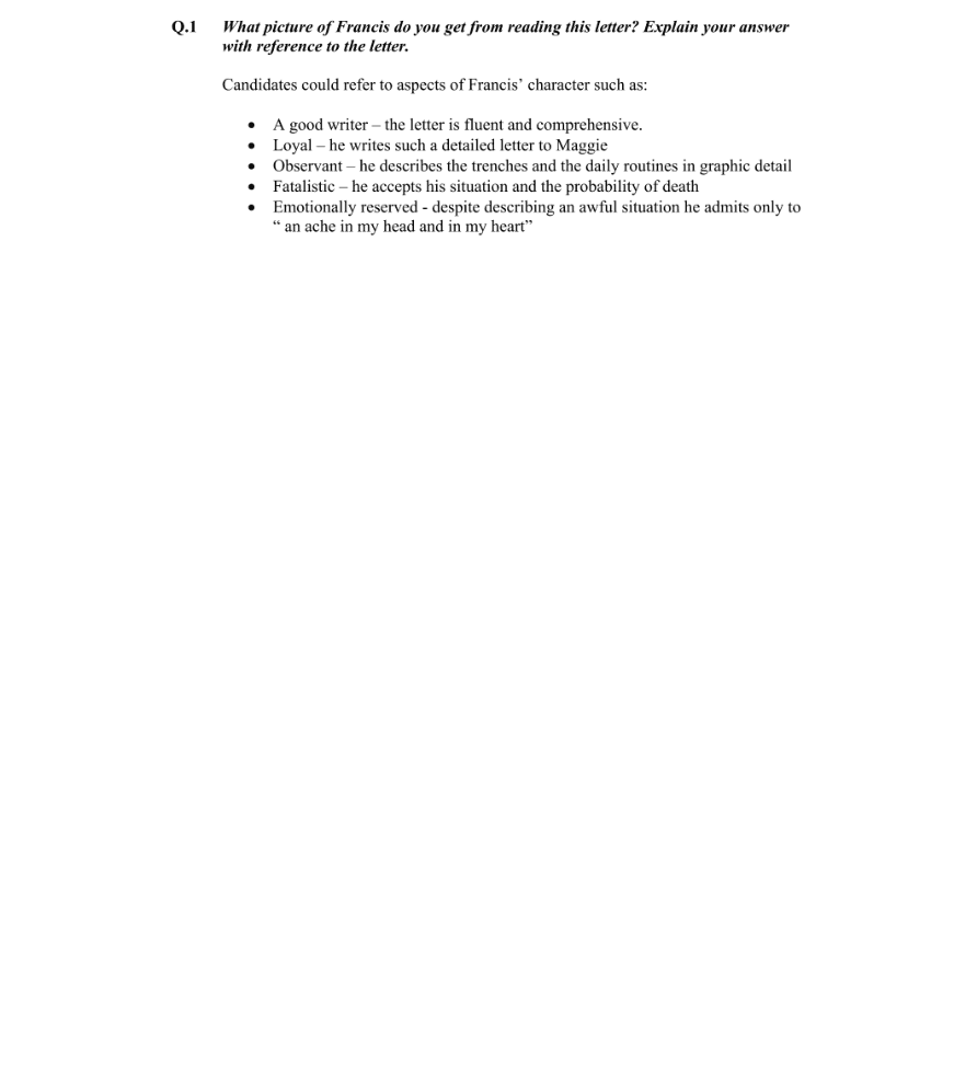 Marking Scheme Part 1