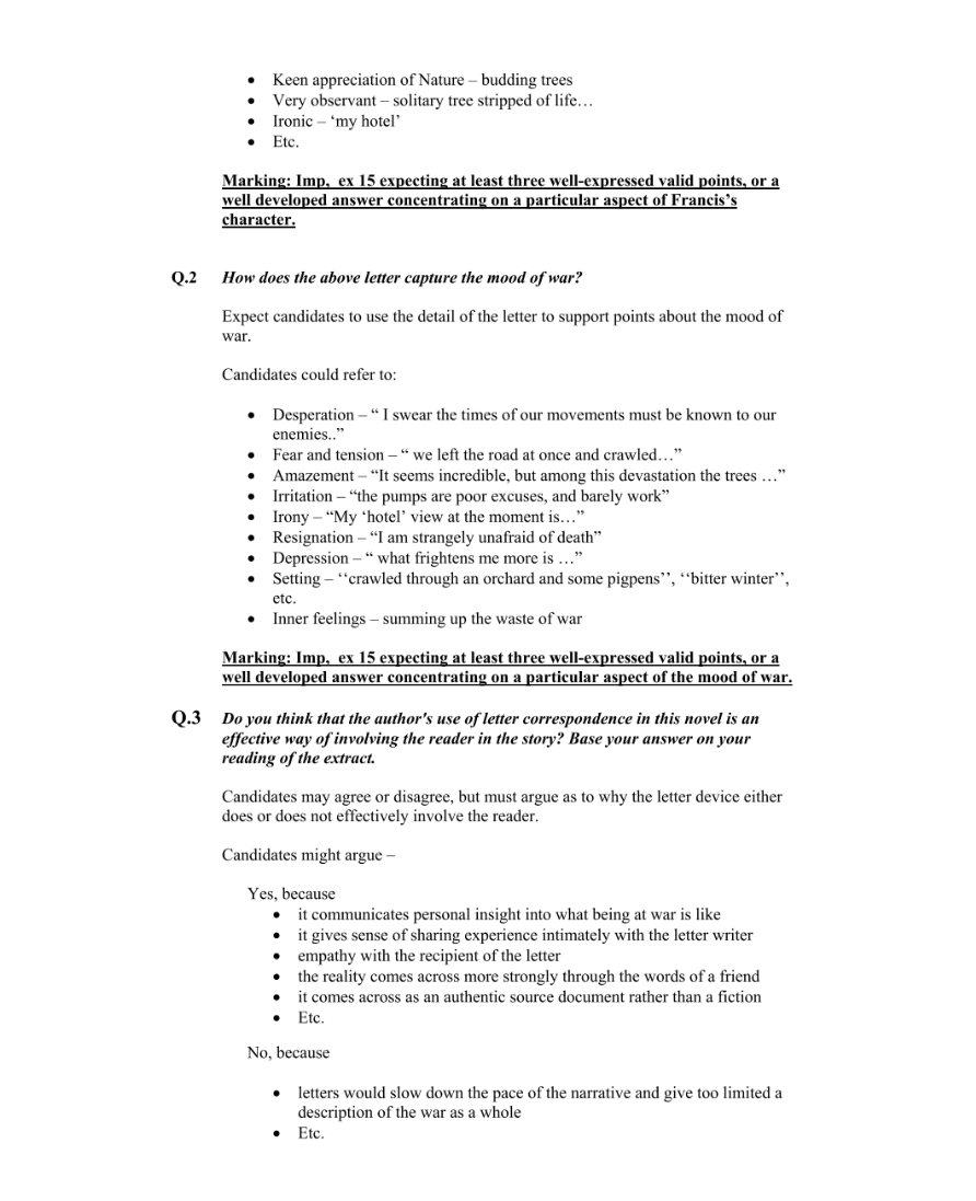 Marking Scheme Part 2