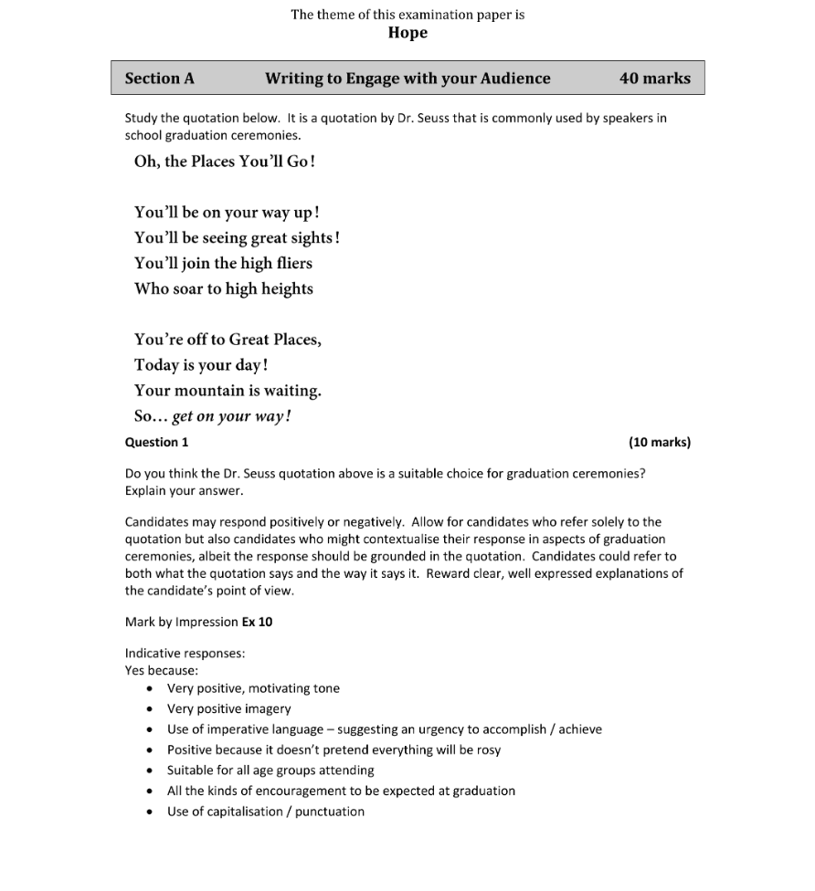 Marking Scheme Part 1