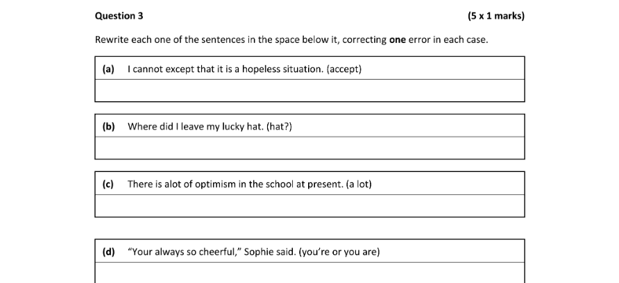 Marking Scheme Part 1