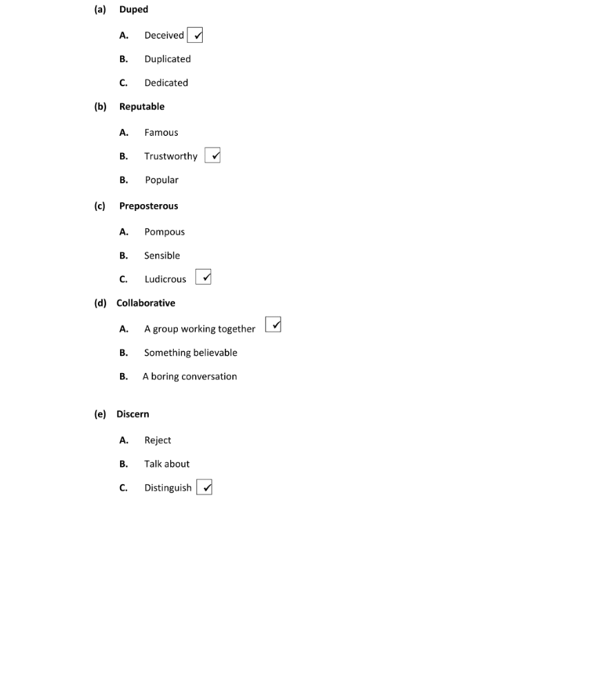 Marking Scheme Part 1