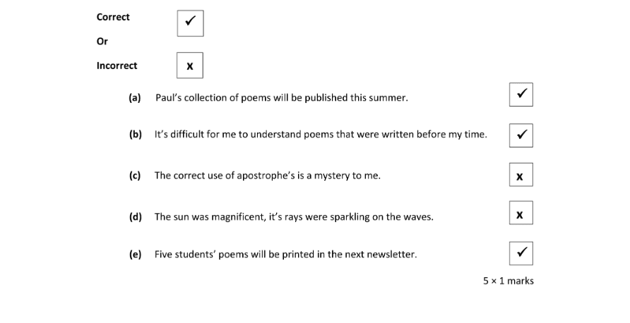 Marking Scheme Part 1