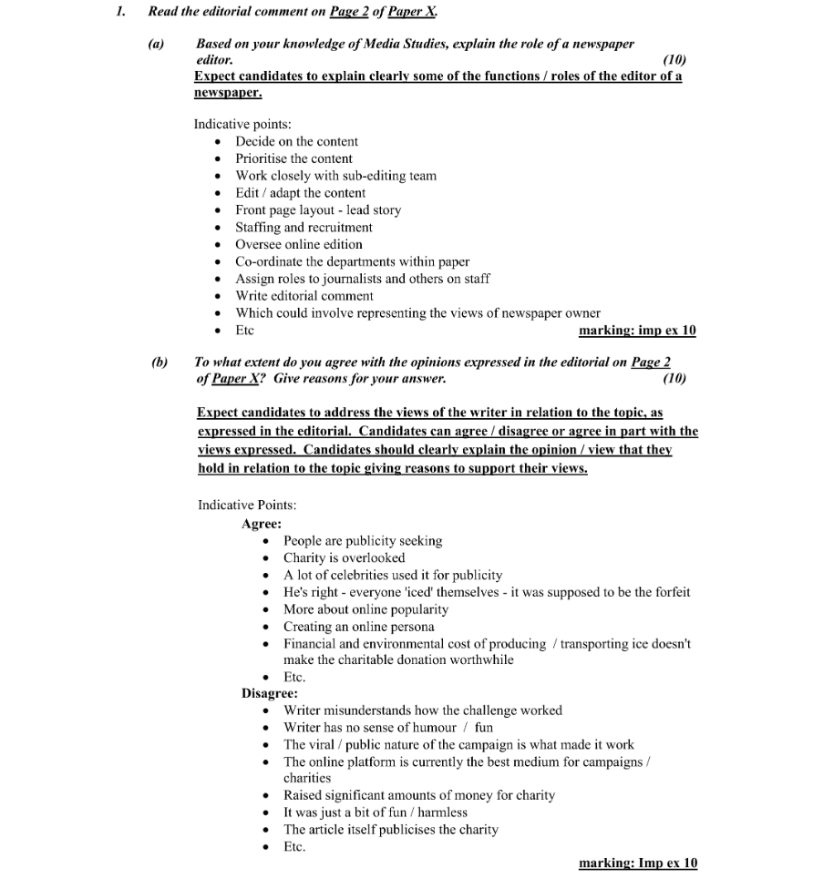 Marking Scheme Part 1