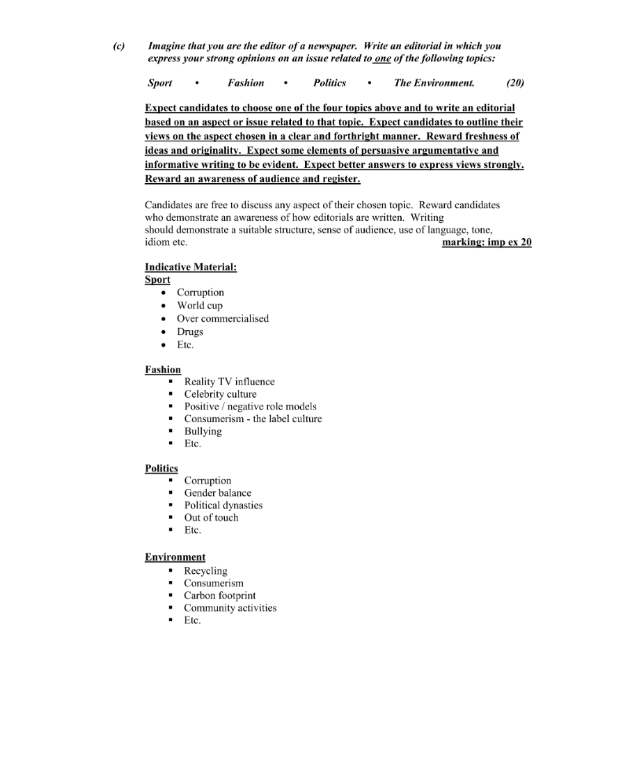 Marking Scheme Part 2