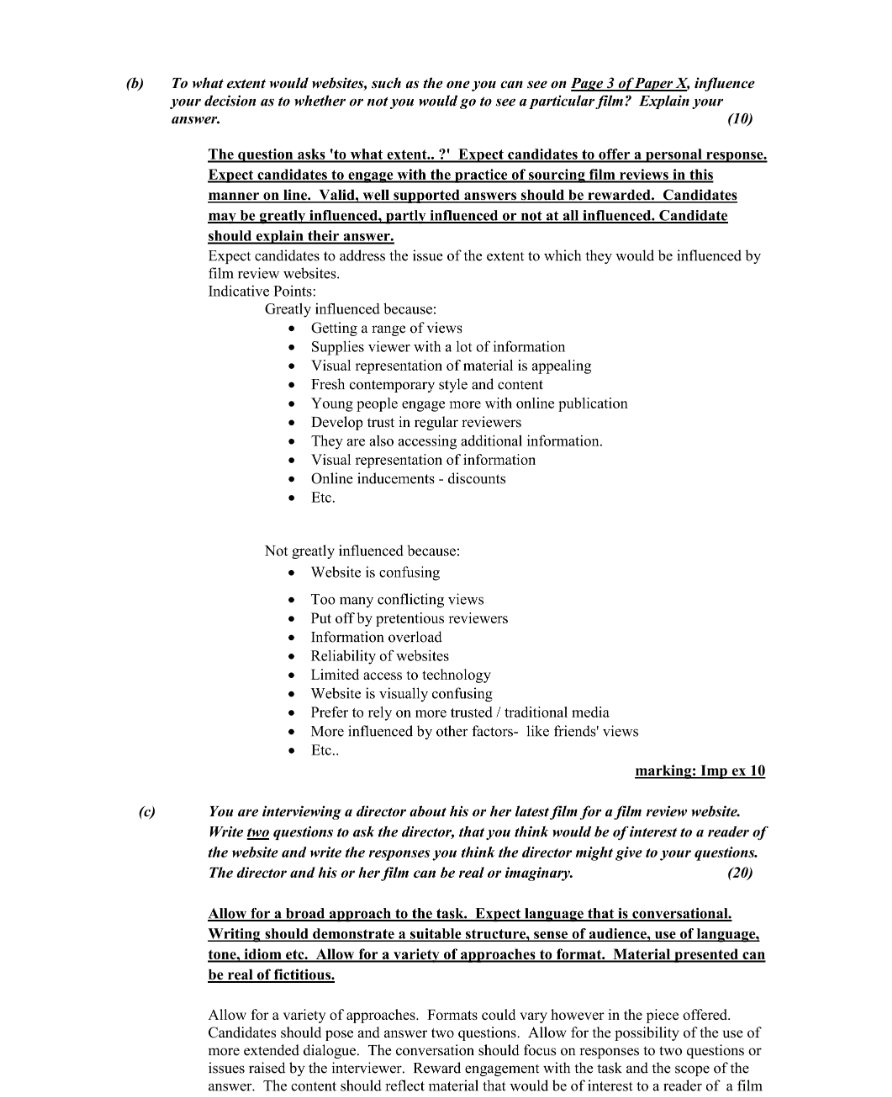 Marking Scheme Part 2