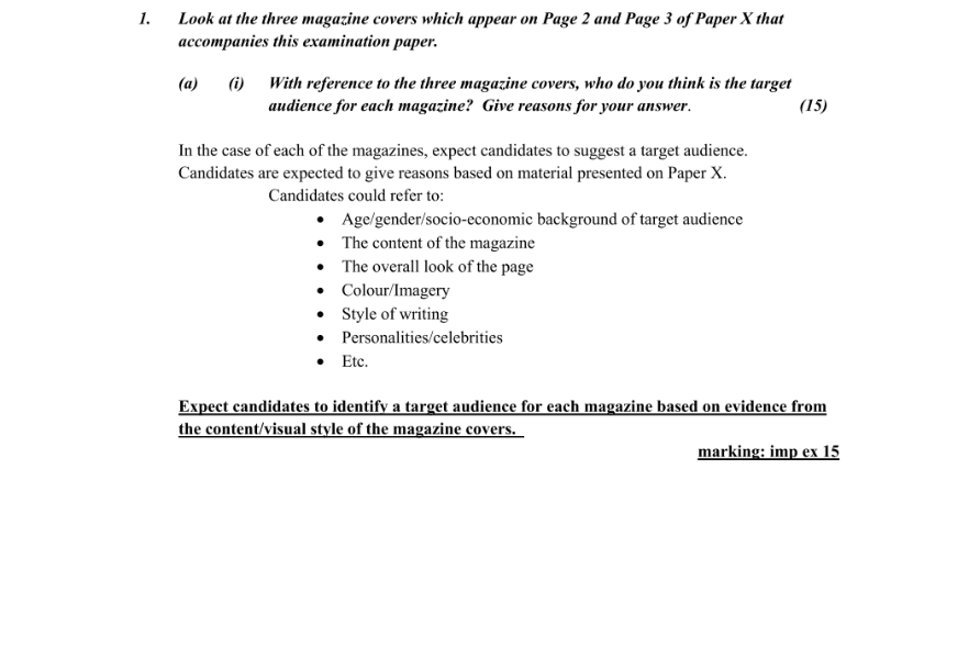 Marking Scheme Part 1