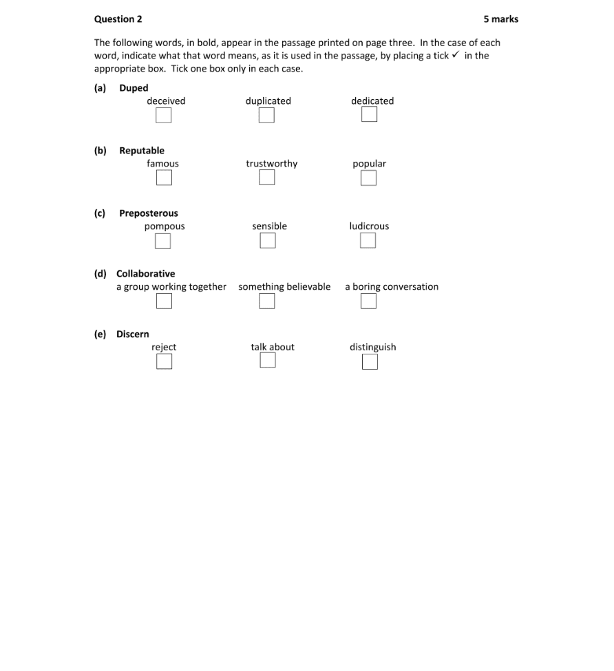 Question 2018 - 2 Part 1