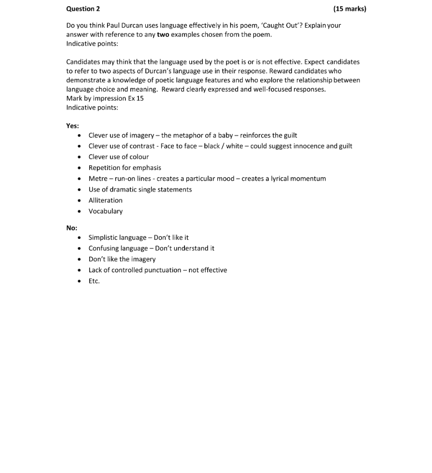 Marking Scheme Part 1