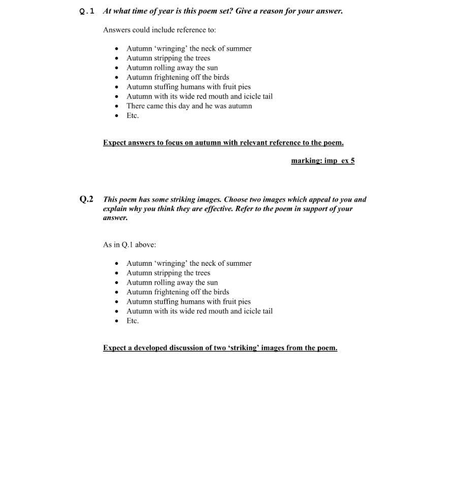 Marking Scheme Part 1