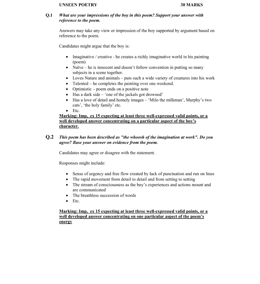 Marking Scheme Part 1