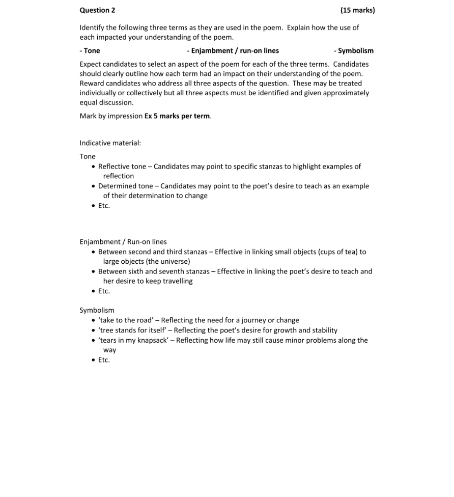 Marking Scheme Part 1
