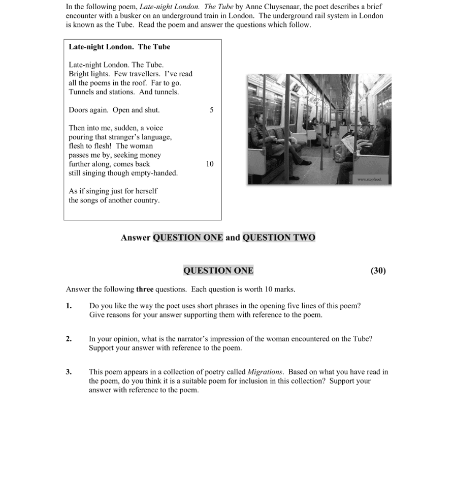 Question 2016 - 1 Part 1