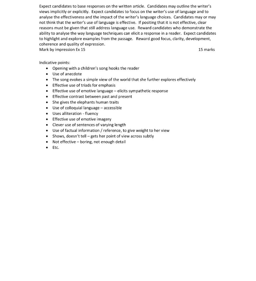Marking Scheme Part 1