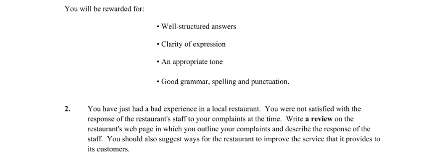 Question 2013 - 2 Part 1