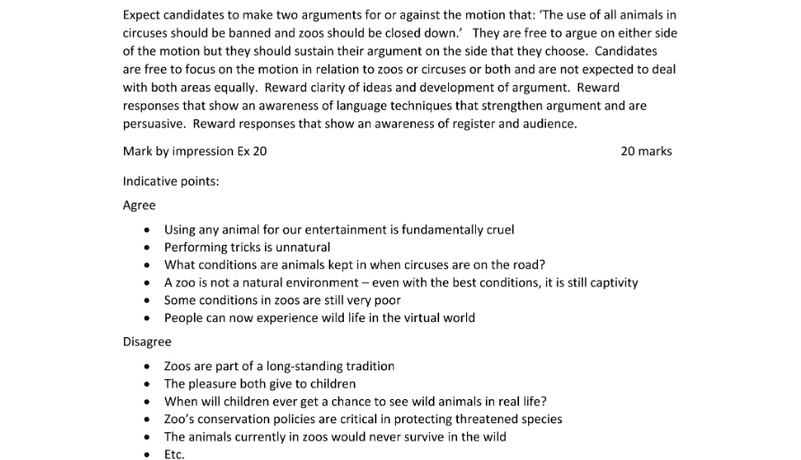 Marking Scheme Part 1