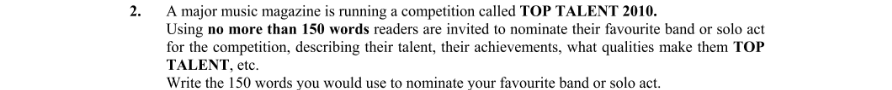 Question 2010 - 2 Part 1