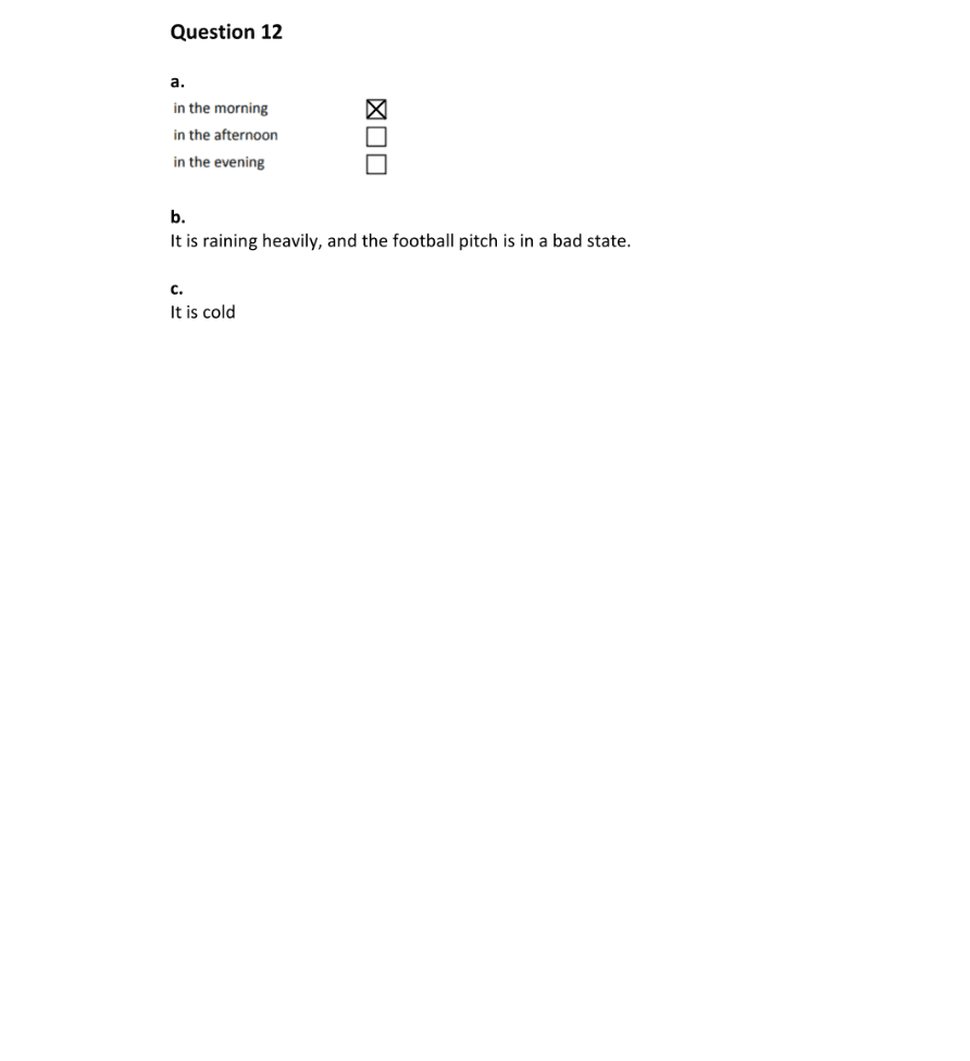 Marking Scheme Part 1