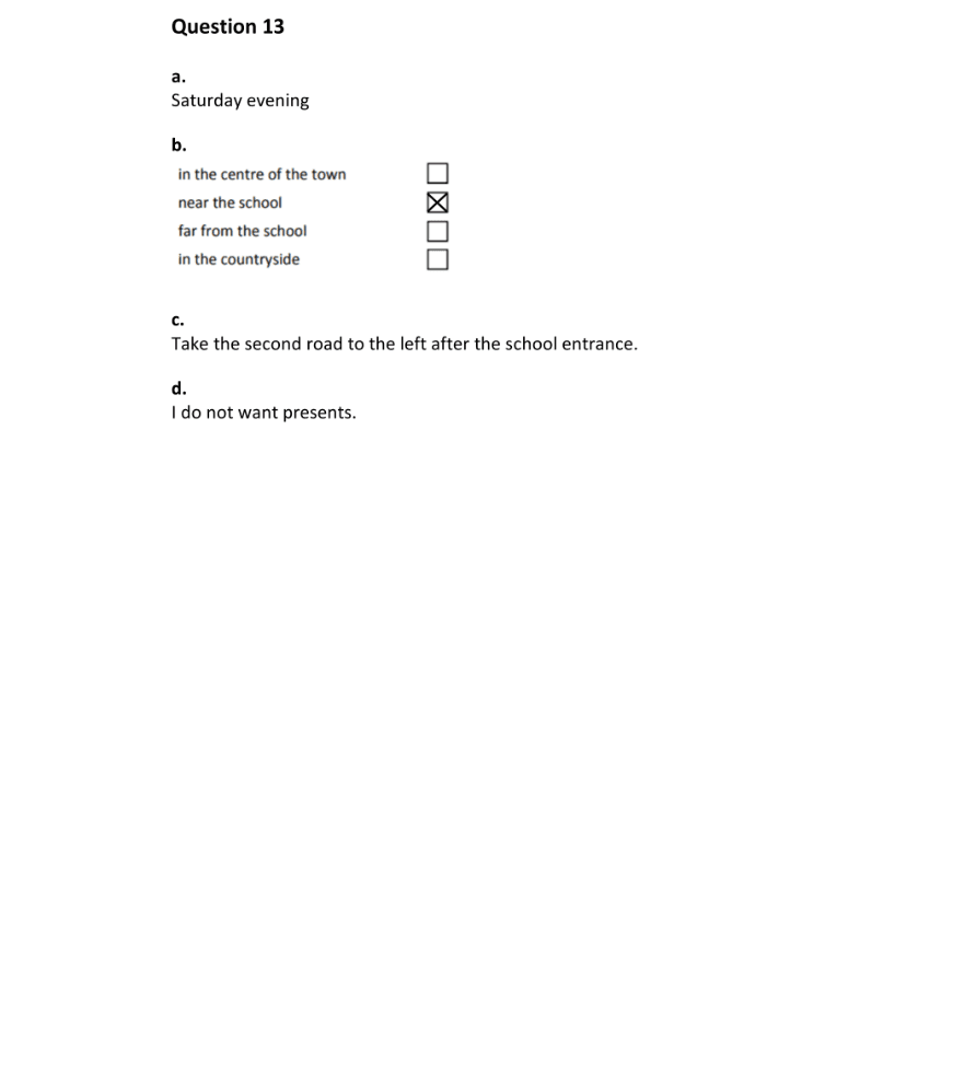 Marking Scheme Part 1