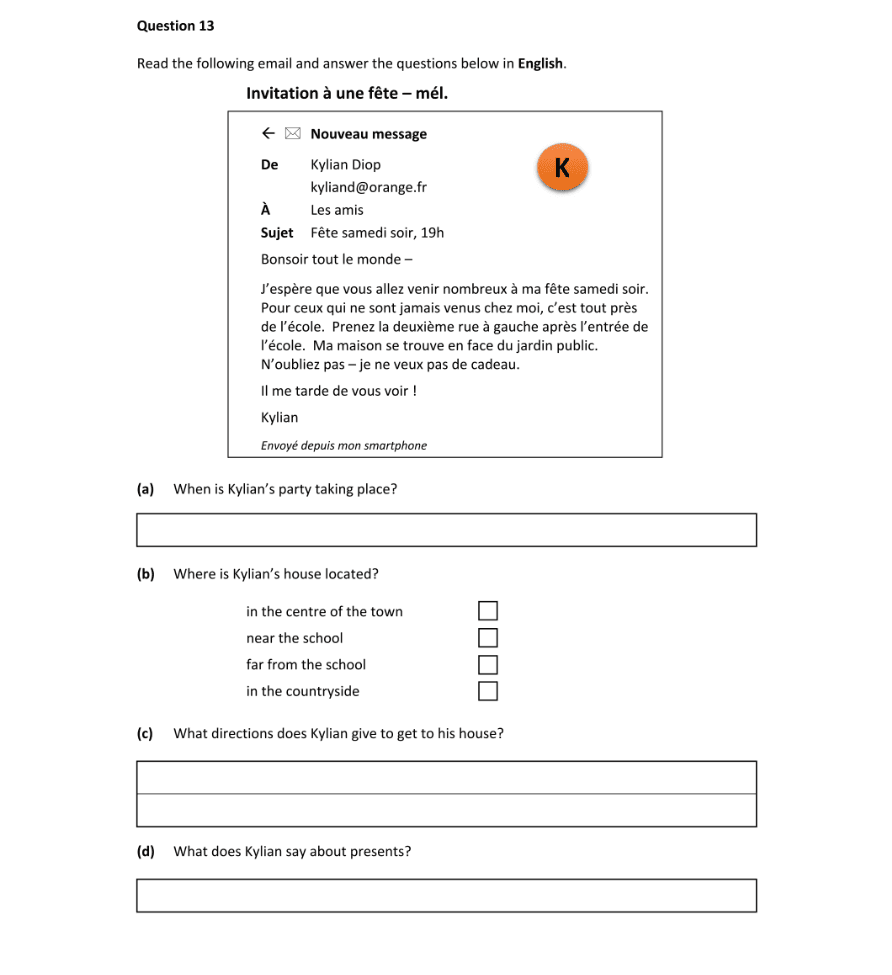 Question 2020 - 13 Part 1