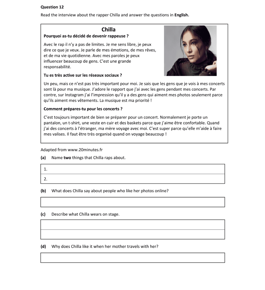 Question 2025 - 12 Part 1