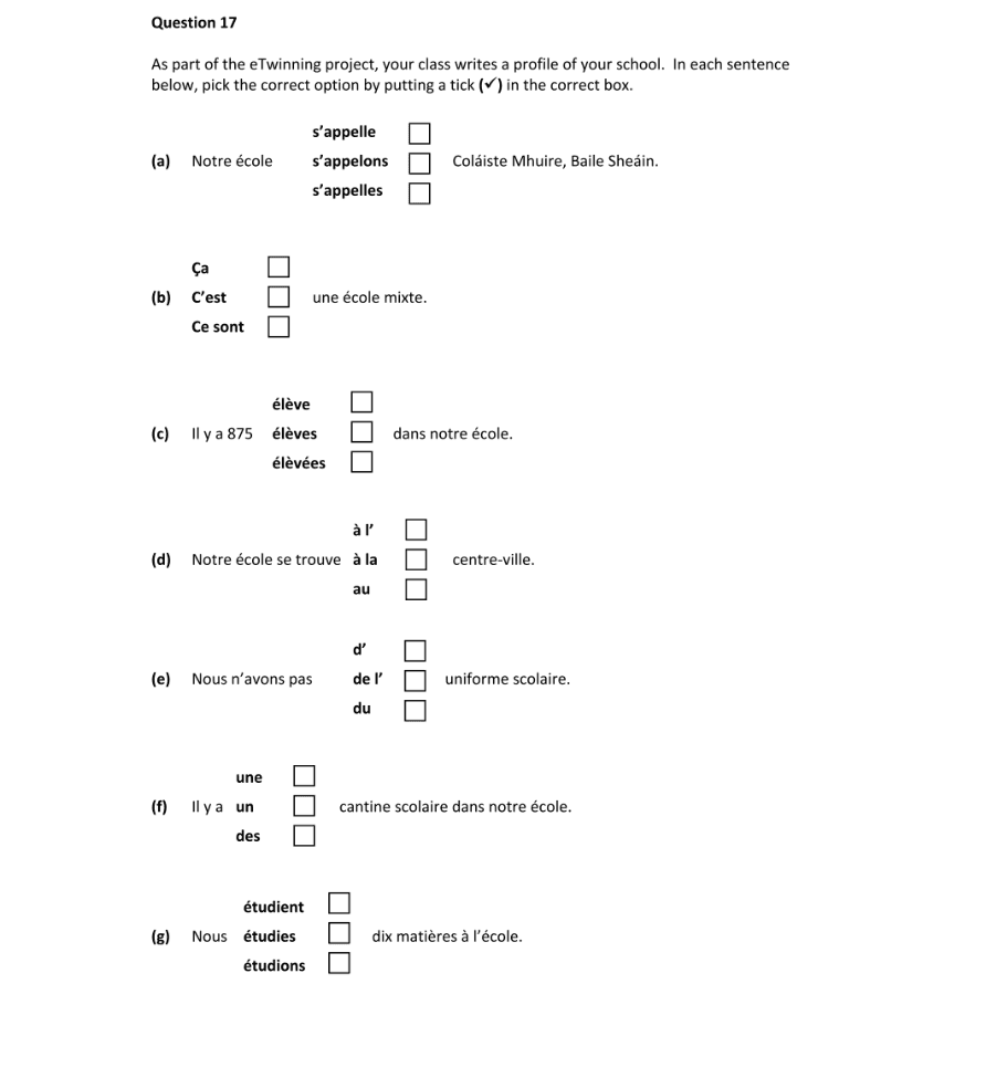 Question 2020 - 17 Part 1