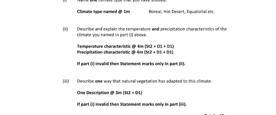 Marking Scheme Part 1