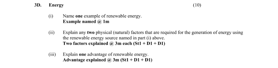 Marking Scheme Part 1