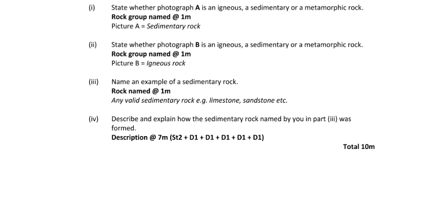 Marking Scheme Part 1