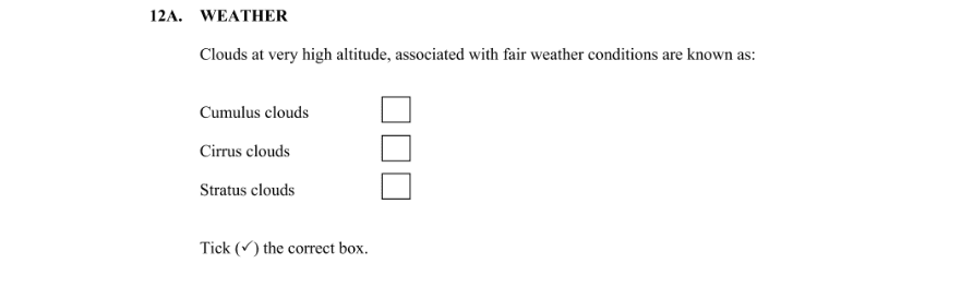 Question 2015 - 12A Part 1