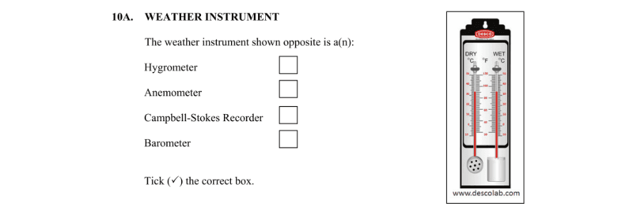 Question 2016 - 10A Part 1