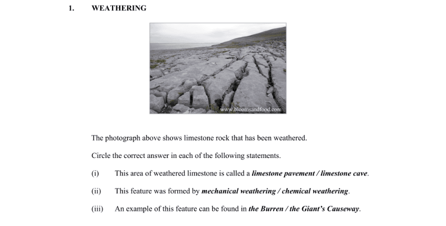 Question 2015 - 1 Part 1