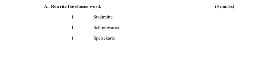 Marking Scheme Part 1