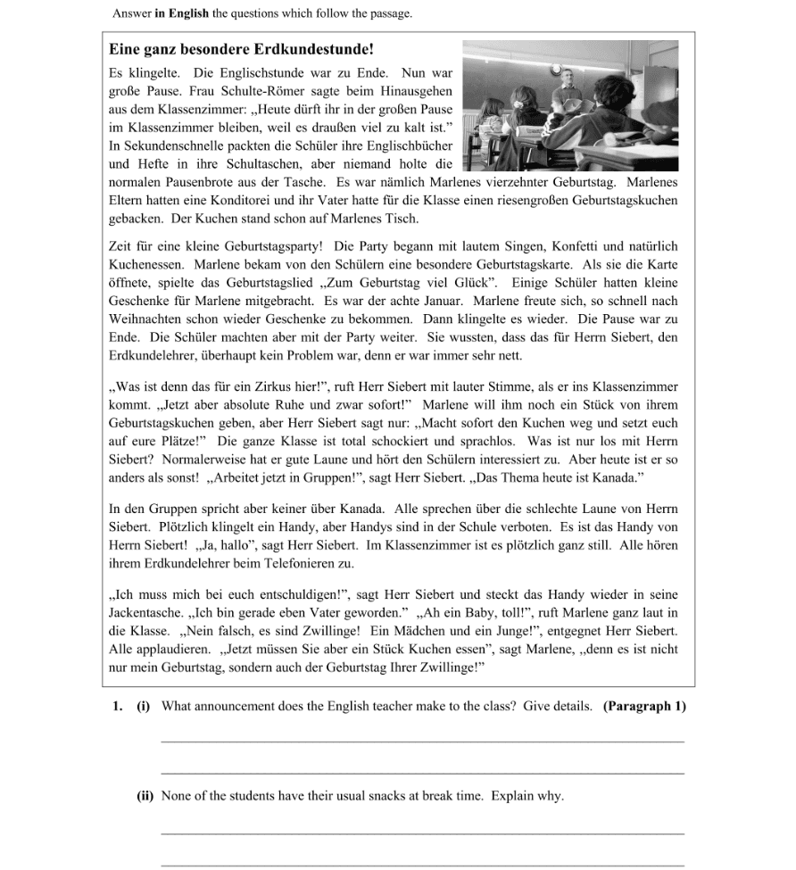 Question 2015 - G Part 1