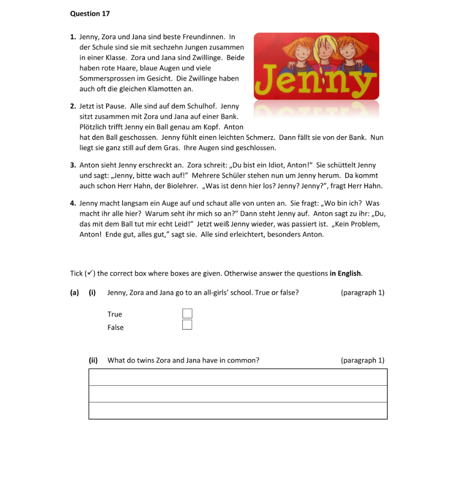 Question 2024 - 17 Part 1