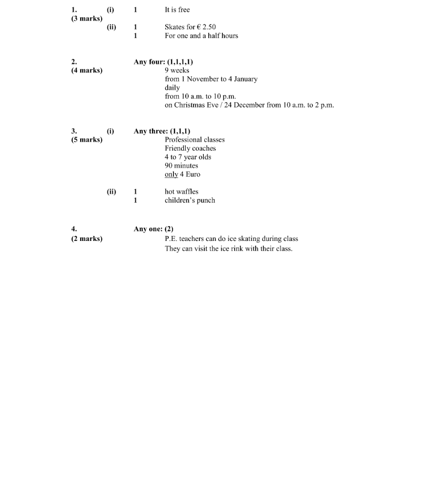 Marking Scheme Part 1