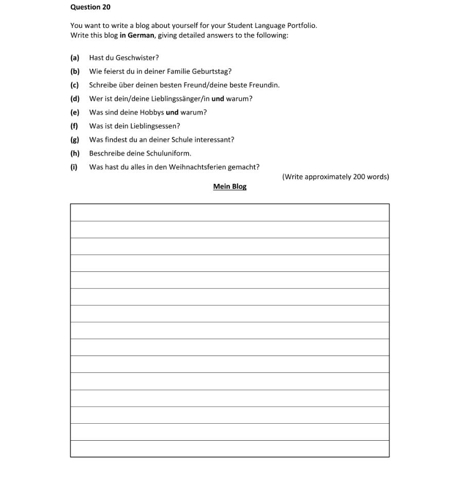 Question 2022 - 20 Part 1