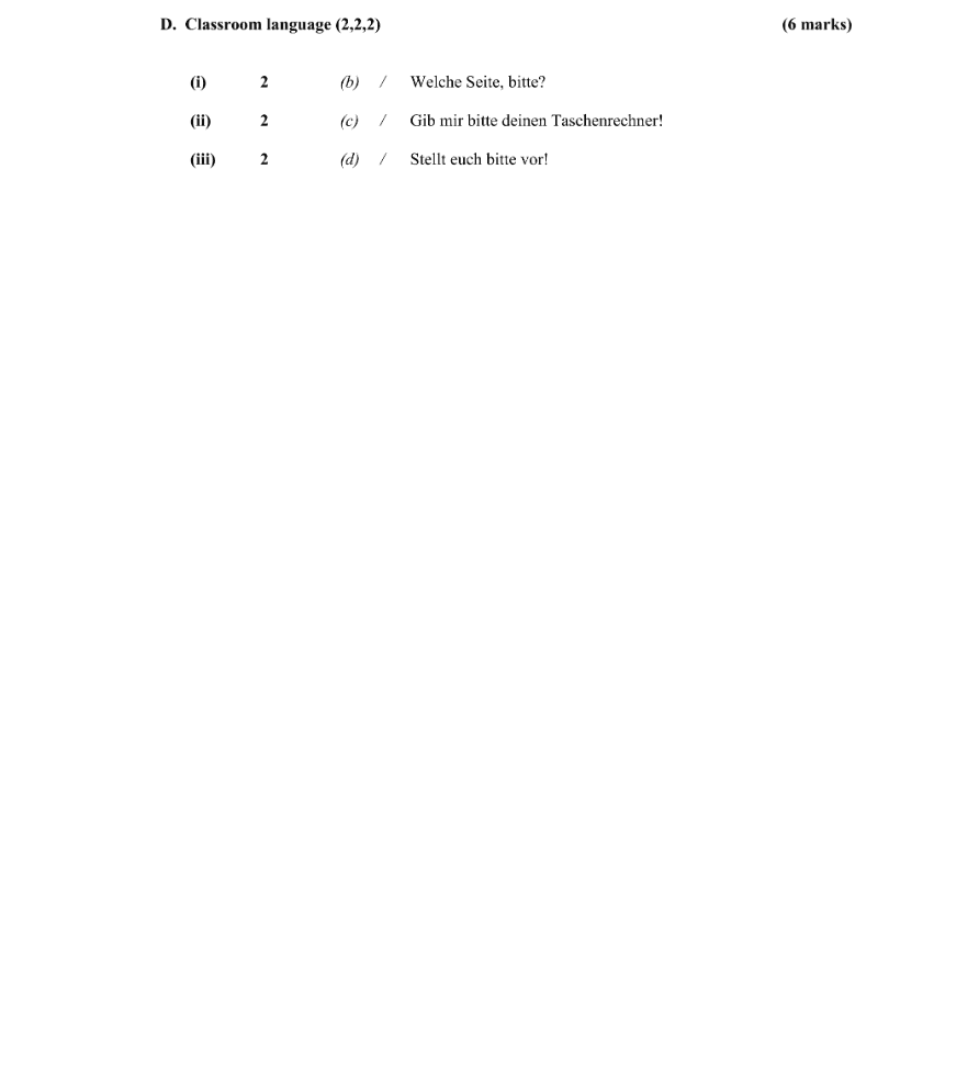 Marking Scheme Part 1