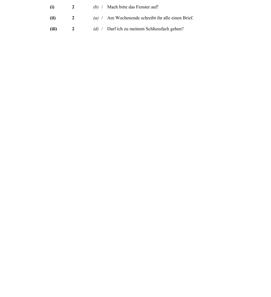 Marking Scheme Part 1