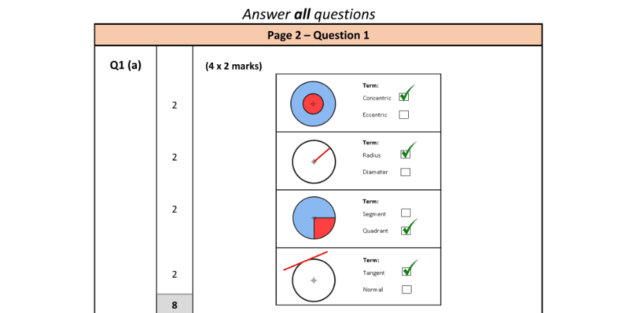 Marking Scheme Part 1