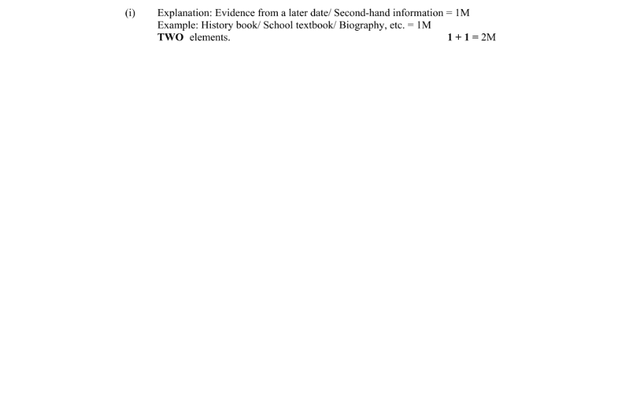 Marking Scheme Part 1