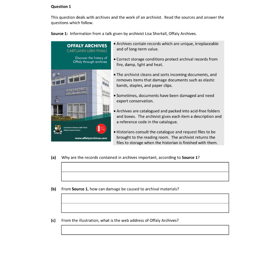 Question 2025 - 1 Part 1