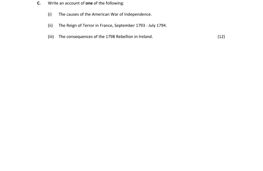 Question 2018 - C Part 1