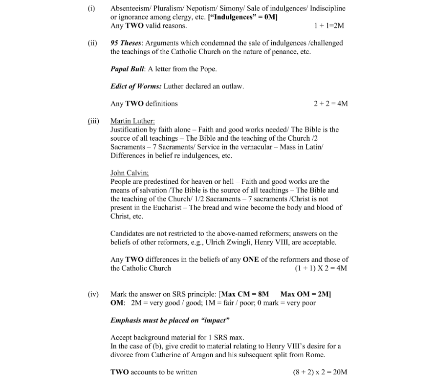 Marking Scheme Part 1