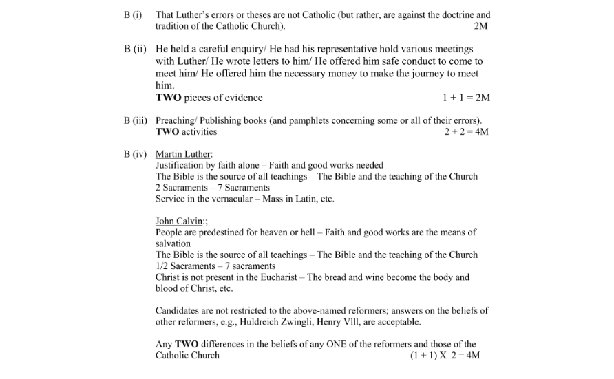 Marking Scheme Part 1